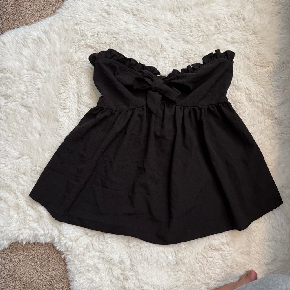 Black strapless maternity top